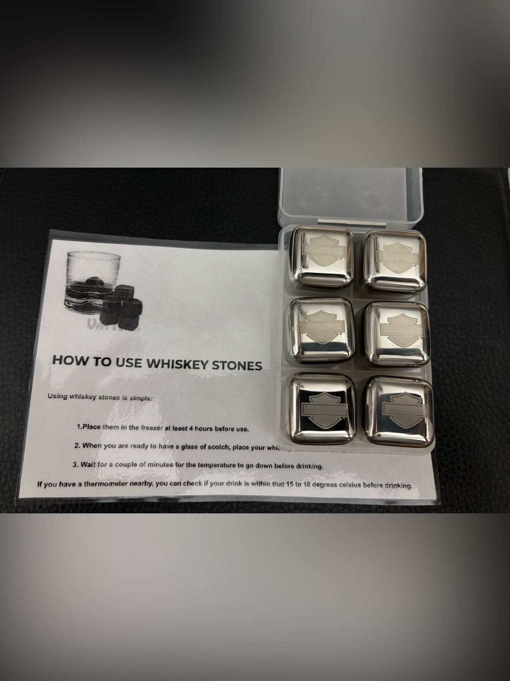 Harley-Davidson Silver Stainless Steel Whiskey Stones - Set of 6